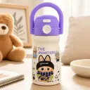 Gourde Labubu Isotherme Enfant en Acier Inoxydable 316 – 500 ml avec Paille - Violet