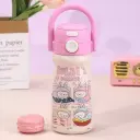 Gourde Labubu Isotherme Enfant en Acier Inoxydable 316 – 500 ml avec Paille - Rose