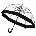 Parapluie Transparent Bombé Automatique 86 cm – Noir