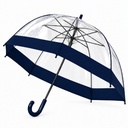 Parapluie Transparent Bombé Automatique 86 cm – Bleu