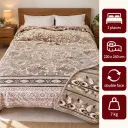 Couverture Double Face en Polyester Beige– 2 Places, 220 × 240 cm, 7 kg - Elegance