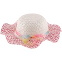 Chapeau avec ruban arc-en-ciel pour enfant Rose