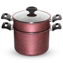 Winox Couscoussier avec couvercle série MAGMA - 5L - Super Résistante - 7 Couches