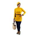 Maillot de bain femme Hijab 4 pièces Jaune-T1