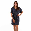 Robe Demi manche rayé Bleu Marine-36